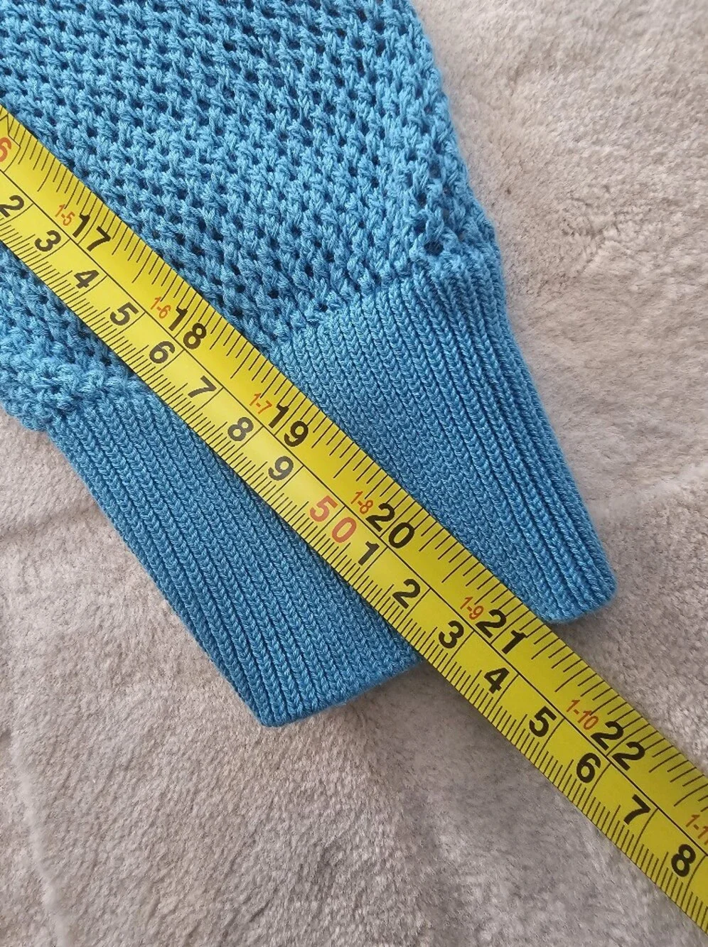 Uniqlo Open Knit Cardigan Sweater Womens Medium Blue Button Up Oversized